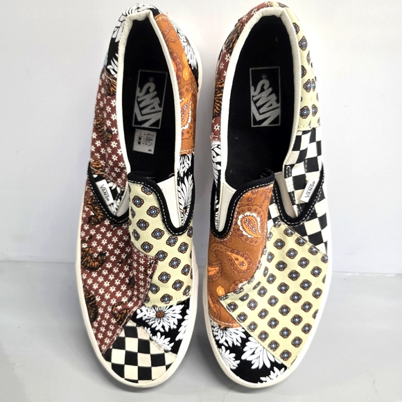 Vans Other - Vans Men's TIGER PATCHWORK Classic Sneakers 12 Brown Black Rust EUC Skater
